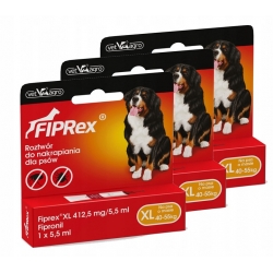 FIPREX XL krople dla psa 40kg-55kg - pakiet 3 pipet x 5,5ml